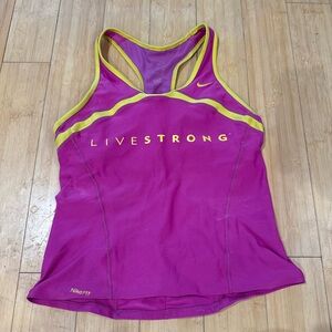 Nike Women's Pink and Yellow Tank Top
